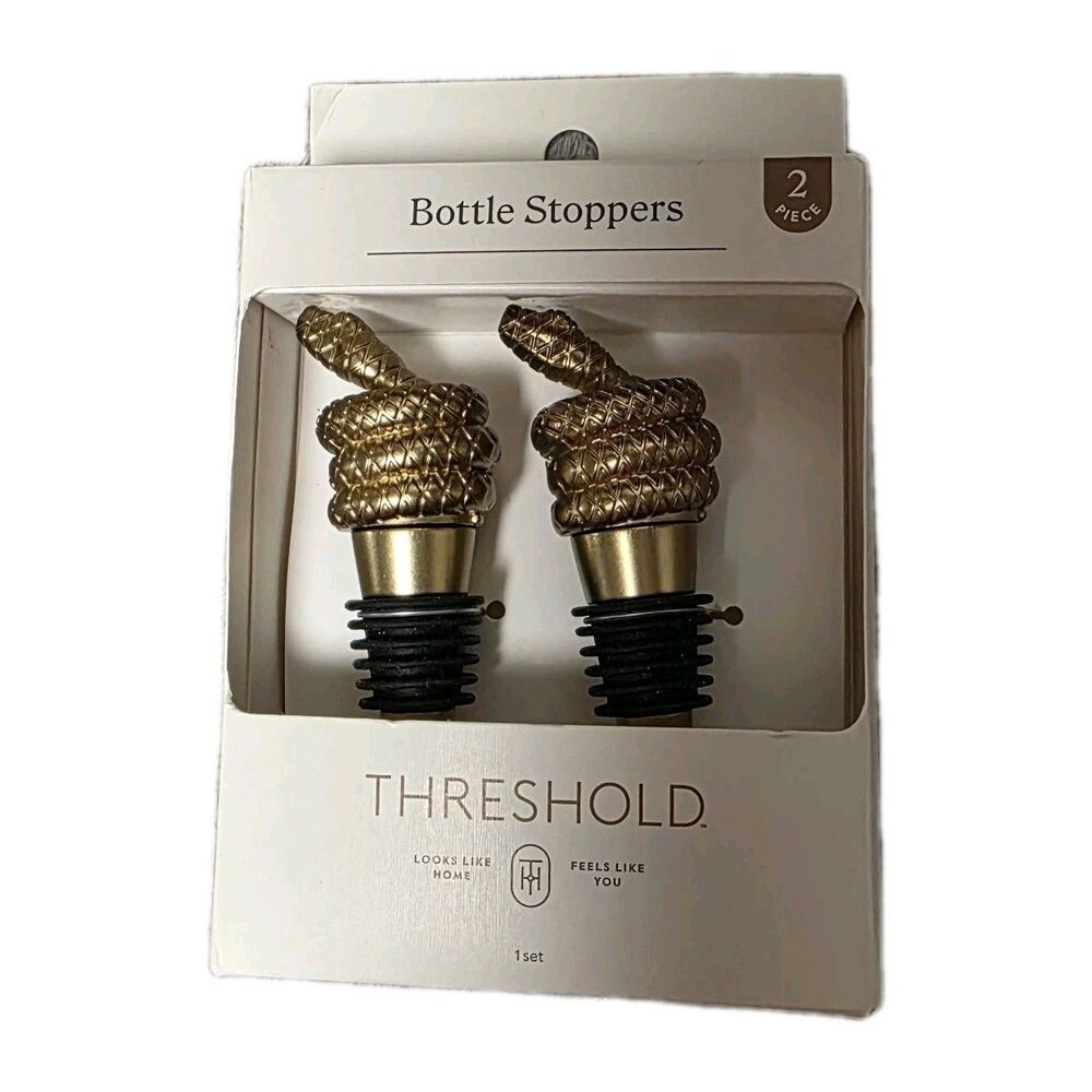 Threshold Snake Bottle Stoppers 2 Piece Wine Bottle Brand New In Box
